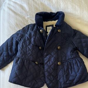 Navy Quilted Kids Jacket